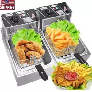 전기프라이어 더블탱크 20L 200 ° 강력한 304 스테인레스 스틸 상업용 주방 용품