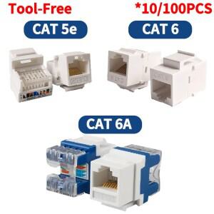 [호환품]공구가 필요 없는 스냅인 RJ45 커플러 - 네트워크 케이블링/서버실용 8P8C 포트 CAT6A CAT5E 이더