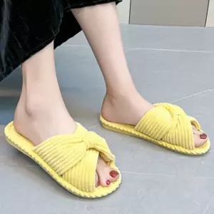 여성 칼라 실외 실내 벨벳 리본 폭신폭신 슬리퍼거실화 여자블로퍼 욕실 실내화 사무실 사무실화 여름 푹신