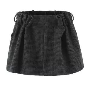 손오공 여자 치마 모직 슬림핏 데일리룩 반치마 퍼프 시크하고 잔 정장 체크 KUK1