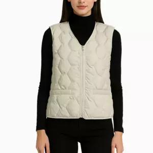 여성 경량 브이넥 패딩 조끼 데일리 베스트 겨울 자켓 점퍼 보온
