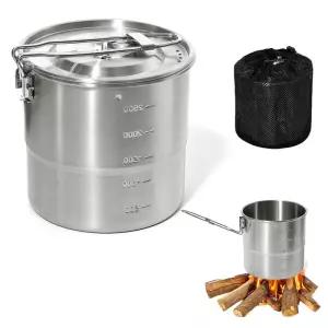 통풍구가 있는 접이식 캠핑 냄비 조리기구 304 등급 야외 캠프 요리 세트