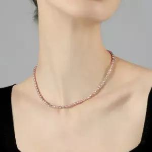 핑크진주 연장 고리 담수 목걸이 우정 선물 6mm