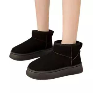 겨울 방한 여성 스웨이드 5cm굽 양털안감 숏부츠여자 부츠 발목 패딩 신발 앵클