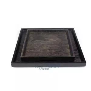 옻칠 원목 트레이( 정사각쟁반) 31 x 31업소용 가벼운 가정용 간식 개인 고급 과일 다용도 디자인 미니 손