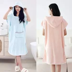 TLB 여성용 클라우드 후드 비치 타올목욕가운 타월 샤워