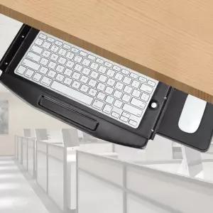 메탈 각도조절 슬라이딩 키보드 트레이 받침대높낮이 컴퓨터 사무실 마우스거치대 책상부착 선반 수납함 실