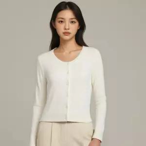 엘레이디 여름가디건 니트 린넨 시스루 가벼운 여성 얇은 뜨개 꽈배기 간절기 아이보리넨 긴팔티셔츠 라운