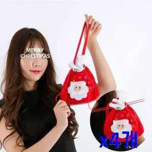 TBZ 크리스마스 파티장식 산타선물자루 인형 x4개