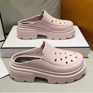 EVA 경량 통굽 키높이 슬리퍼 학교 실내화 샌들 사무실용 여성 여름 학생