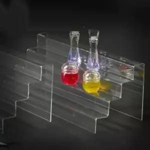 아크릴 상품진열대 계단형 절곡 4단 300 대형소품 받침대 전시대 투명선반 촬영 거치대