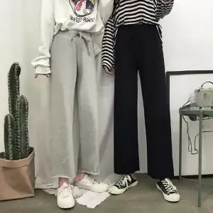 일자 9부 트레이닝 와이드 팬츠 DHH1 흐집업 트레이닝 흐 여성