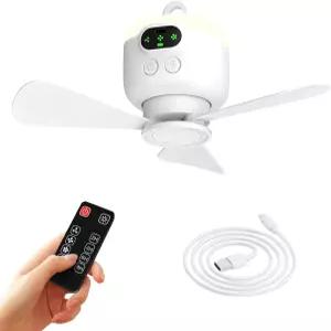 세아문 휴대용 캠핑 팬 10.6인치 텐트 천장 조명 및 후크가 있는 충전식 8000mAh 타임테이블 자동 차단