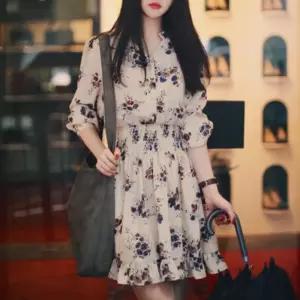 여리여리 플라워 허리 밴딩 원피스 JSC-d0106 캐주얼 패션 여성 여자