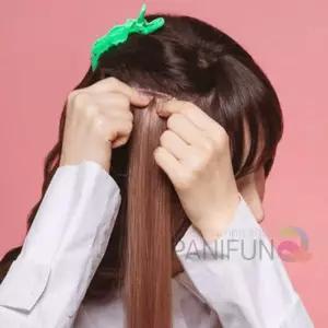 에쉬카키 컬러헤어피스 여성용가발패션 여자 용가 붙임머리 인모 긴머리 긴가 긴생 부분