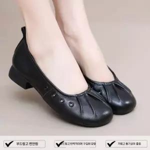 여사친 봄여름 폼 미들 앤티크 플랫 단화 컴포트 소가죽 원픽2