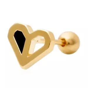 14K 골드핀 피프티 하트 피어싱 (한쪽판매)데일리 금침 여친선물 로즈 여자 결혼식 귀걸이 김침