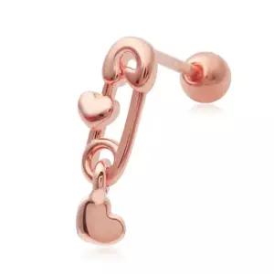 14K 골드핀 하트 클립 피어싱 (한쪽판매)데일리 금침 여친선물 로즈 여자 결혼식 귀걸이 김침