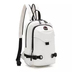 아이보리- 어깨끈 지퍼 슬링백 백팩 실용 수납 가방여행백 여행백 크로스백 바디백 웨이스트백 공용백 소지