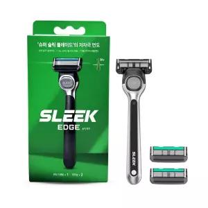 도루코 슬릭 엣지 면도기 1P 면도날 2P 세트출장용품 일회용 출장용 여행용 휴대용