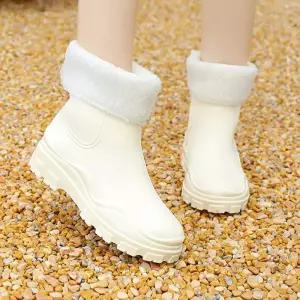 여성 2컬러 코지 데일리 미들 퍼안감 방한부츠윈터 퍼부츠 방수 수털 패션 겨울 레인