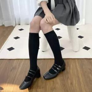 유니크 스트랩 버클 라운딩 퀘어 앞코 통굽힐 구두발편한여성 편한여자 편한 펌프 둥근 리본미들 킬힐 에나