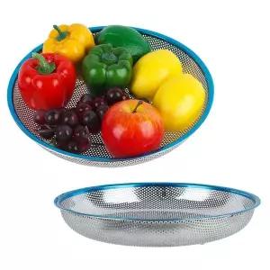 [콩심팥심]펀칭망 채반 원형 5호 바구니 낮은형 스텐304 주방용품 야채 세척