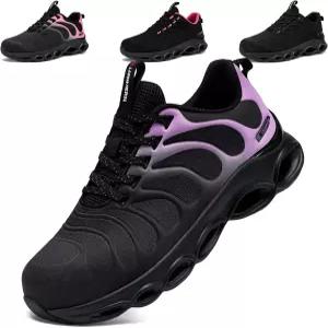 라르메른 스틸 토 슈즈 여성용 경량 편안 안전화 스니커즈 작업 컬러풀 통기성 패셔너블한 신발