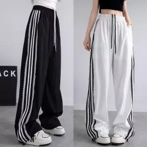 레이스나일론와이드팬츠 여자트레이닝 츄리닝일자바지 밴딩 밴운동복 트레이닝복