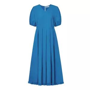 [인베스트] 내추럴 V넥 핀턱 롱 원피스_IN6M1OP3601