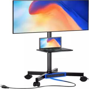 전원 콘센트가 있는 그린스텔 TV 스탠드 23-60인치 LED LCD 평면 곡면 패널 화면 모바일 카트 최대