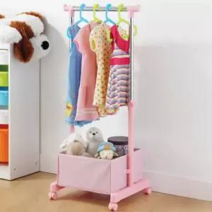 어린이 행거 핑크 스탠드옷걸이 이동식유아행거 아기 미니 아동 낮은 키즈 아이방