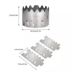 TOMSHOO 휴대용 야외 티타늄 알코올 스토브 랙 스탠드 캠핑 하이킹 배낭 바람막이 용 앞 유리