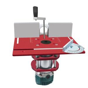 호환 목공 라우터 리프트 키트 라우터 테이블 인서트 플레이트 알루미늄 65 직경 용 마이터 게이지 가이드 및 브래킷