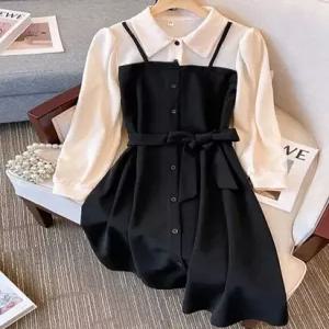 페이크투피스 벨트 하객 롱원피스 S5SOP011A)