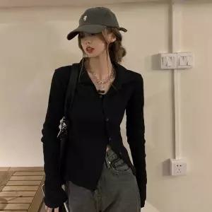 니트 카라 골지 사선 절개 긴팔 슬림핏 데일리 모임룩겨울 예쁜 라운드 오버 여성브이넥 배색 후드 후드티