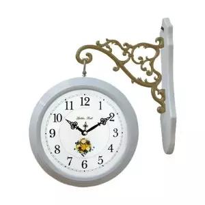 무소음 양면 벽시계 화이트 인테리어 디자인 벽걸이 시계 양면형