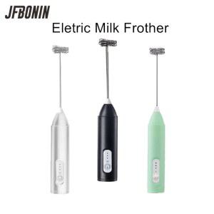 호환 무선 우유 Frothers 전기 핸드 헬드 블렌더 전기 미니 커피 메이커 커피 카푸치노 크림 용 USB가있는 믹서를 털다
