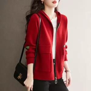 여성가디건 후드 스웨터 니트 캐주얼 야구복 가디건 아우터 심쿵해외구매