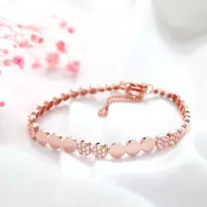 로즈골드 라운드 큐빅 스틱 체인 패션 팔찌 14kgp