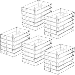 오디오 카세트 테이프 케이스 클리어/클리어 스퀘어 엣지 스토리지 25팩