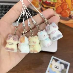 귀여운 동물 강아지 고양이 펜던트 키체인 열쇠고리 가방 이어폰 자동차 장식 액세서리 폰 끈
