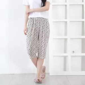 여성 까실이 허리밴딩 쿨링 팬츠 7부 몸빼바지 냉감 흰색 라운지