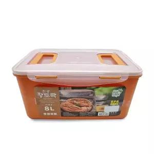 [콩심팥심]TBZ 황토락 김치통 6호 중 8L 핸들 밀폐 절임 보관용기
