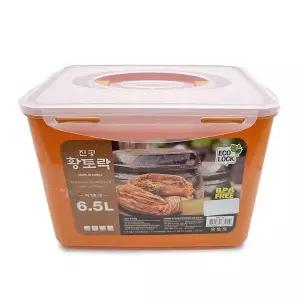 TBZ 황토락 김치통 5호 대 6.5L 핸들 밀폐 절임 보관용기