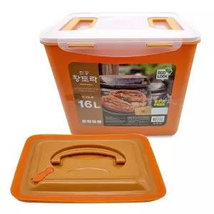 TBZ 황토락 김치통 6호 특대 16L 누름판포함 절임 밀폐