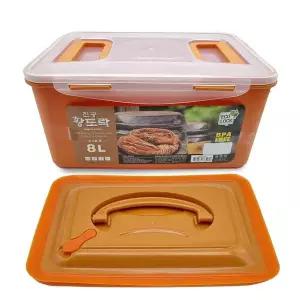 [콩심팥심]TBZ 황토락 김치통 6호 중 8L 누름판포함 절임 밀폐용기