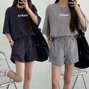 여성 반팔 반바지 트레이닝 세트 URK313 제이에스 세트 헬스복