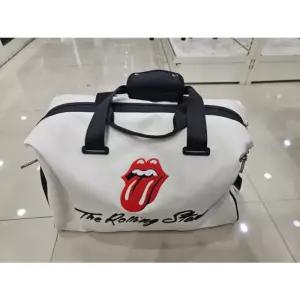 명품 희귀 롤링 스톤스 혀와입 화이트 보스턴백