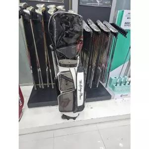 명품 희귀 롤링 스톤스 혀와입 화이트 휠 케리어 캐디백 투명 후드카바